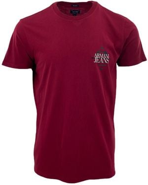 Armani Jeans Item O-Neck Short-Sleeved T-Shirt - Red