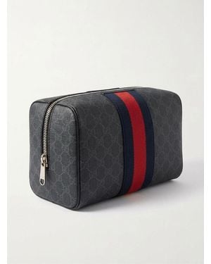 Gucci Monogram Signature Striped Toiletry Bag - Blue