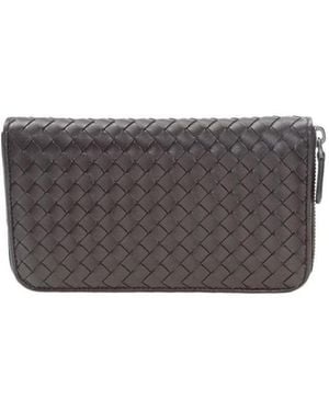 Bottega Veneta Large Zipper Wallet - Grey