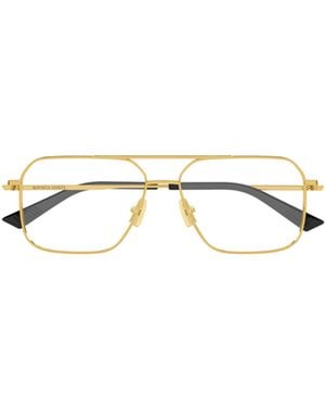 Bottega Veneta Eyewear Aviator Frame Glasses - Metallic
