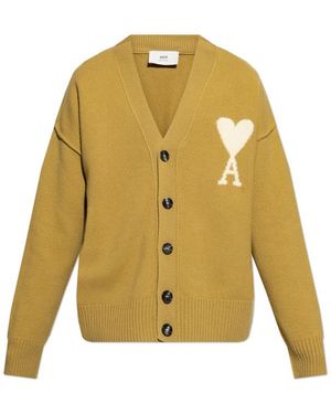 Ami Paris Wool Cardigan - Yellow