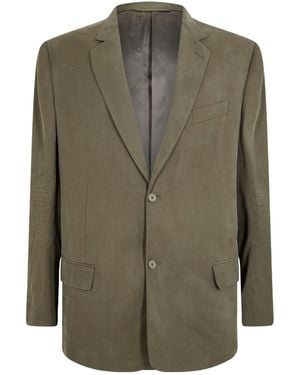 Balenciaga Lapel Single-Breasted Blazer - Green