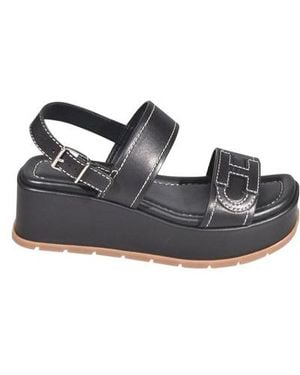 Hogan Buckled Sandals - Black