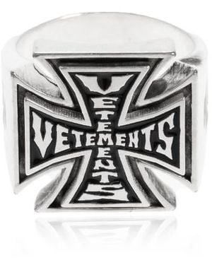Vetements Logo Detailed Ring - White