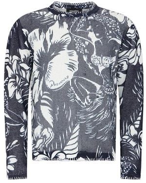 DSquared² Flower-Pattern Jumper - Blue