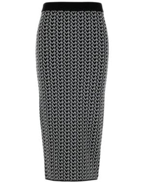 MICHAEL Michael Kors Jacquard Midi Skirt - Gray