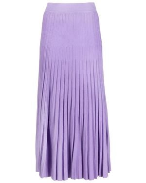 P.A.R.O.S.H. Gonna Knit Pleated Midi Skirt - Purple