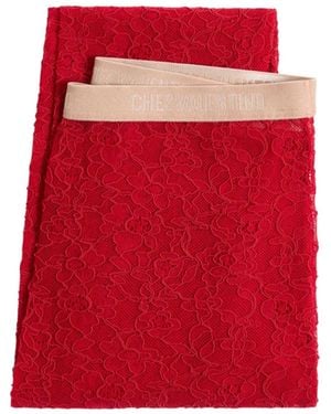 Valentino Flower Lace Tights - Red