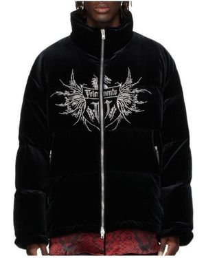 Vetements Crystal-Logo Padded Jacket - Black