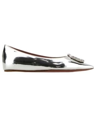 AMINA MUADDI Pointed Flat Shoes - White