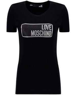 Moschino Item O-Neck Short-Sleeved T-Shirt - Black