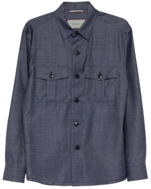 Canali Button Flap Jacket - Blue