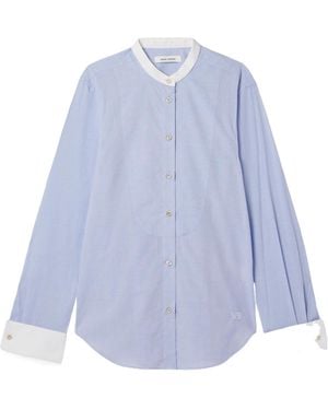 Wales Bonner Embroidered Cotton-Chambray Shirt - Blue