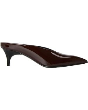 Gucci Solid Colour Heeled Mules - Brown
