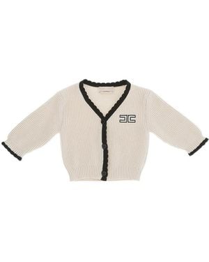 Elisabetta Franchi Long-Sleeve Cardigan - White