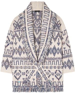 Alanui Grunge Beat Wool Cardigan - Gray