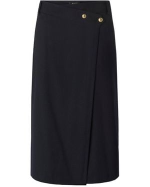 Pinko Wrap-Front Button-Detail Skirt - Blue