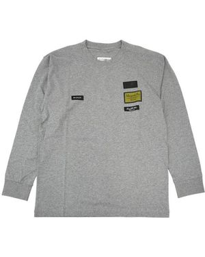 MM6 by Maison Margiela Crew Neck Long-Sleeved T-Shirt - Grey