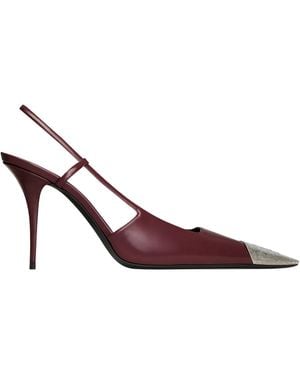 Saint Laurent Jeanne Slingback Pumps - Brown