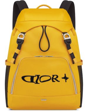 Dior And Lewis Hamilton 8 Backpack With Flap - Yellow