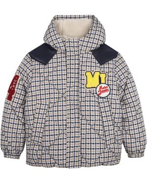 Marc Jacobs Houndstooth Logo-Patch Jacket - Gray