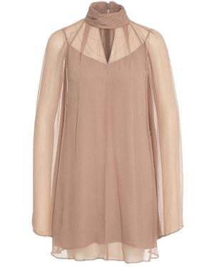 STAUD High-Neck Mini Dress - Natural