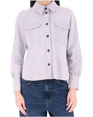 Marella Long-Sleeved Shirt Jacket - Purple