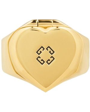 Givenchy Heart Mirror Signet Ring - Metallic