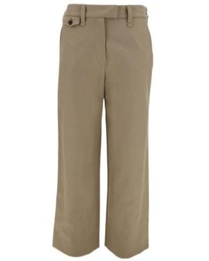 Brunello Cucinelli Embellished Cropped Chino Trousers - Natural