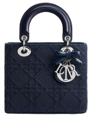 Dior Small Lady Bag With Strap - Blue