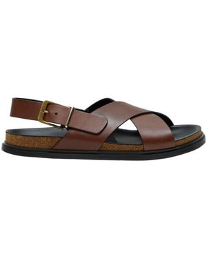 The Row Crossover-Strap Buckle-Fastening Sandals - Brown