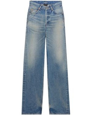 Saint Laurent Cassandre V-Waist Baggy Jeans - Blue