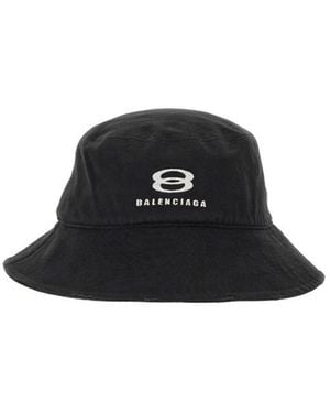 Balenciaga Logo-Embroidered Bucket Hat - Black