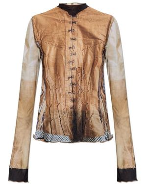 KNWLS Halcyon Printed Mesh Top - Blue