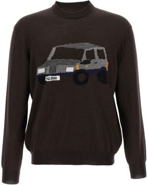 Magliano Graphic Detailed Crewneck Jumper - Black