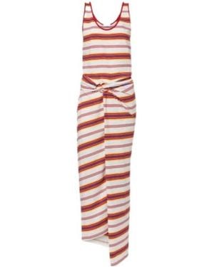 Rabanne Striped Cotton-Blend Jersey Maxi Dress - White