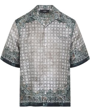 Amiri Bandana Print Short Sleeve Shirt - Grey