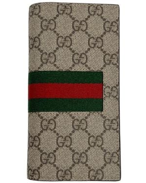 Gucci Ribbon Striped Wallet - Gray