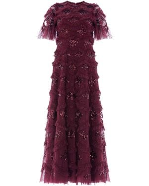 Needle & Thread Daisy Ruffled Midi Dress - Purple