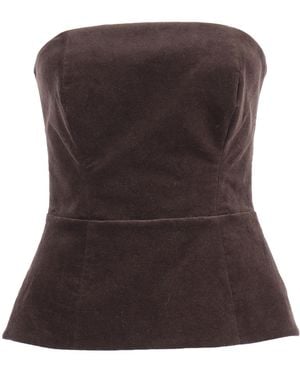 P.A.R.O.S.H. Structured Bustier Top With Sweetheart Neckline - Brown