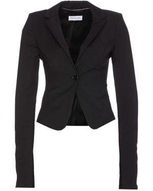 Patrizia Pepe Single-Breasted Slit-Sleeve Blazer - Black
