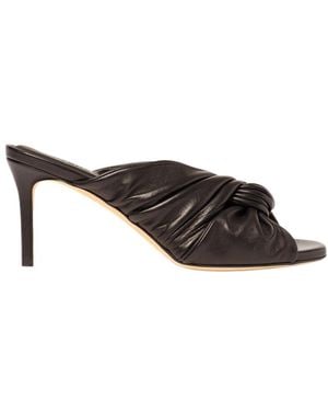 SCAROSSO Kiki Knotted Kitten Heel Mules - Black