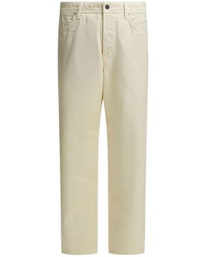 Stone Island Wide-Leg Cotton Trousers - Natural