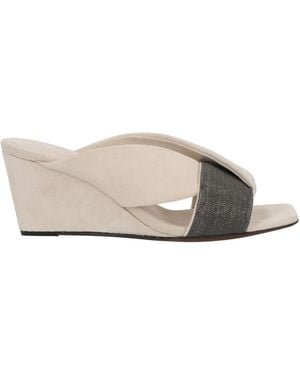 Brunello Cucinelli Solid Colour Sandals - Grey