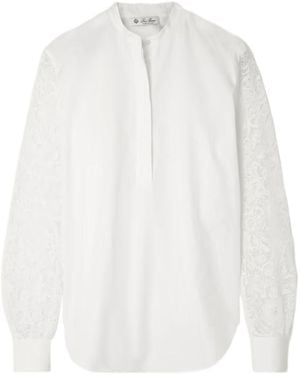 Loro Piana Ide Lace Stitching Blouse - White