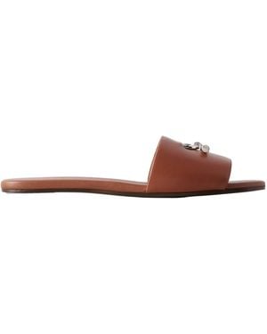 McQueen T-Bar Slip-On Slides - Brown