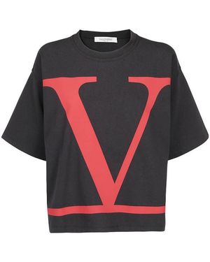 Valentino Logo Printed T-Shirt - Red