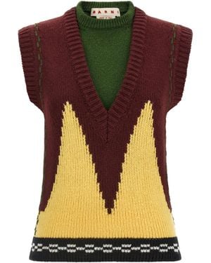 Marni Layered Knitted Vest - Multicolour
