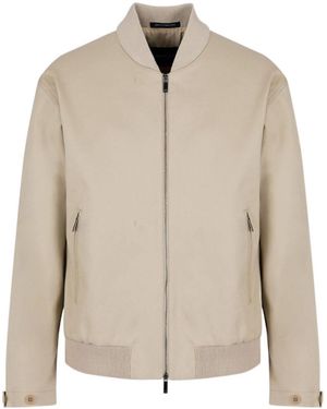 Emporio Armani Solid Colour Casual Jacket - Natural