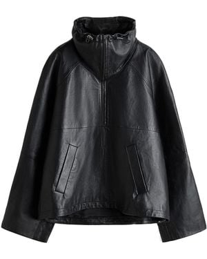 Rohe Long-Sleeved Leather Jacket - Black